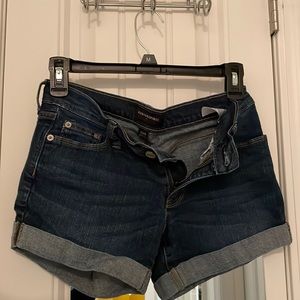 Banana Republic dark denim shorts with rolled hem